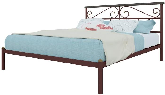 Кровать двуспальная Эсмеральда (СМ 160х200) трубка металл ( 160х200 , металл , медная шагрень , без подъемного мех. , без ящиков , без матраса (Милсон) )