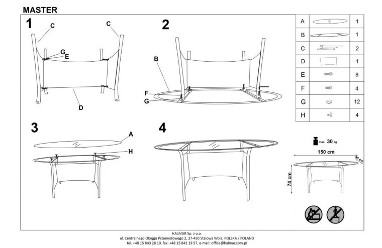 Фото Стол обеденный Halmar Master от производителя Halmar  в Крыму по цене 23 260 ₽