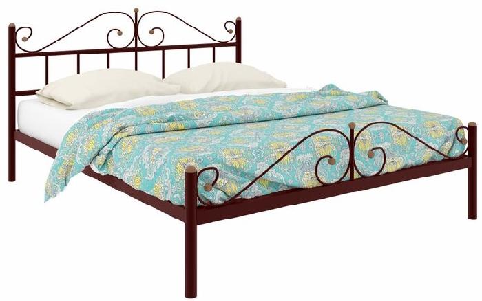 Кровать двуспальная Диана Plus (СМ 180х190) трубка металл ( 180х190 , металл , медная шагрень , без подъемного мех. , без ящиков , без матраса (Милсон) )