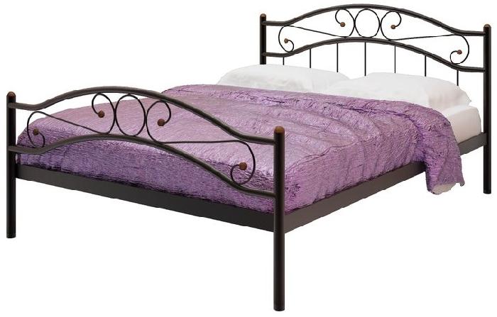 Кровать двуспальная Надежда Plus (СМ 160х190) трубка металл ( 160х190 , металл , медная шагрень , без подъемного мех. , без ящиков , без матраса (Милсон) )