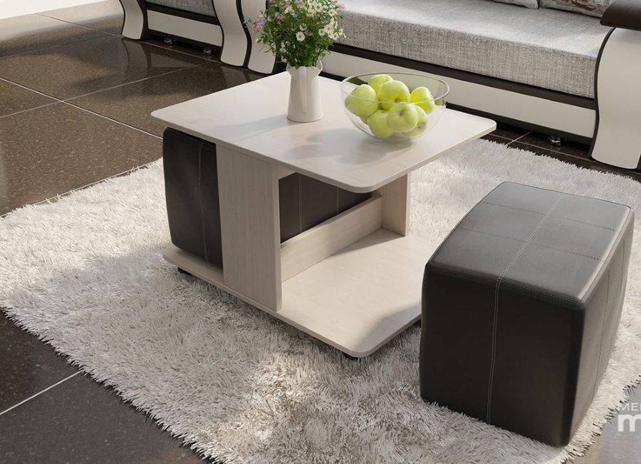 Фото Стол журнальный Капри с пуфиками от производителя ТриЯ в Крыму по цене 9 160 ₽