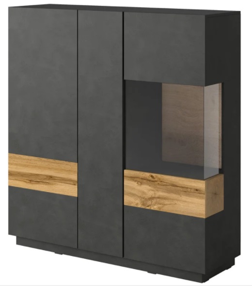 Комод высокий-3D typ 46 Silke (matera, matera-дуб wotan (Helvetia) )