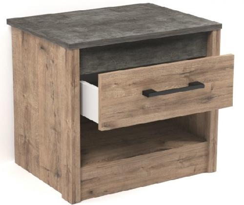 Тумба прикроватная Денвер (веллингтон-камень темный, веллингтон-камень темный (СБК) ) в Крыму от производителя в интернет магазине Планета Комфорта Тумба прикроватная Денвер (веллингтон-камень темный, веллингтон-камень темный (СБК) ) в Крыму от производителя
