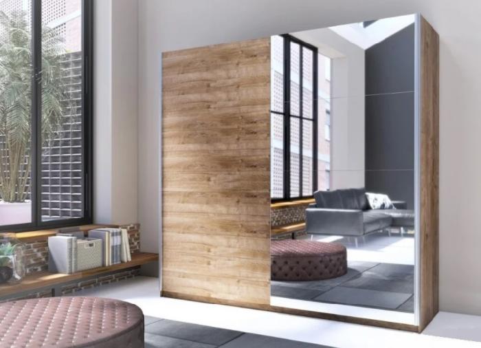 Шкаф-купе-2D typ 78 Beta (2 двери) (Материал дверей:мдф-зеркало, цвет дверей:дуб риббек, цвет каркаса:дуб риббек (Helvetia) ) Шкаф-купе-2D typ 78 Beta (2 двери) (Материал дверей:мдф-зеркало, цвет дверей:дуб риббек, цвет каркаса:дуб риббек (Helvetia) )